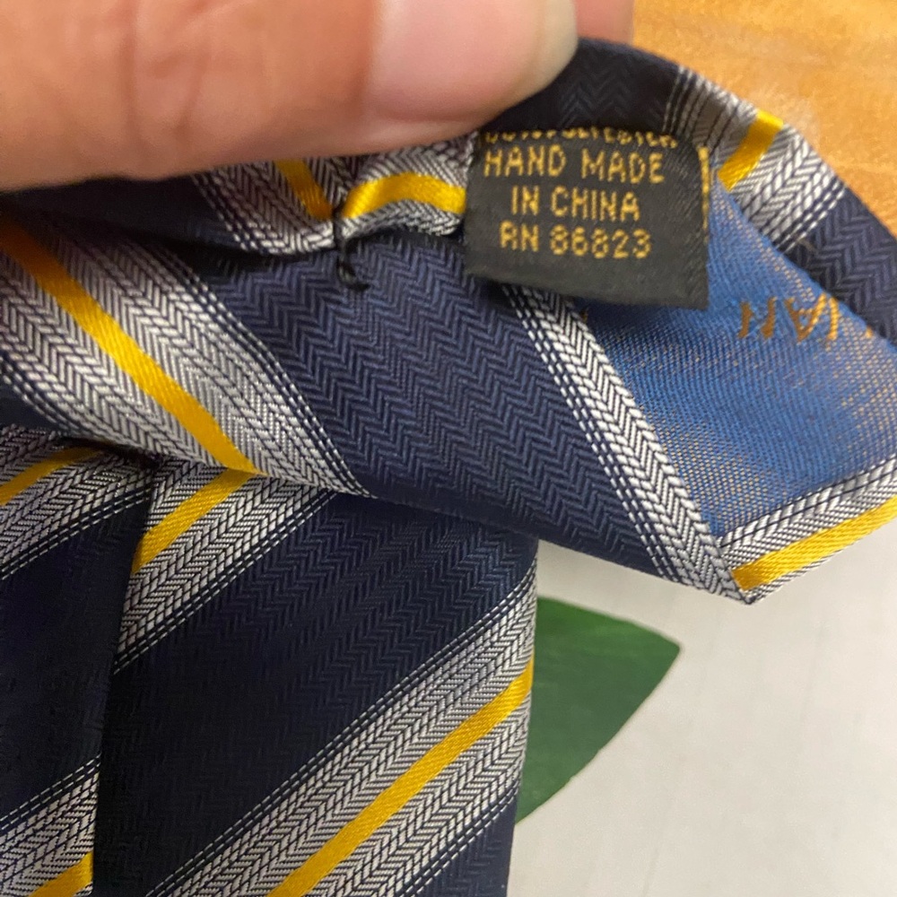 Alexander Julian Colours Striped Handmade Silk Tie - Picture 7 of 9